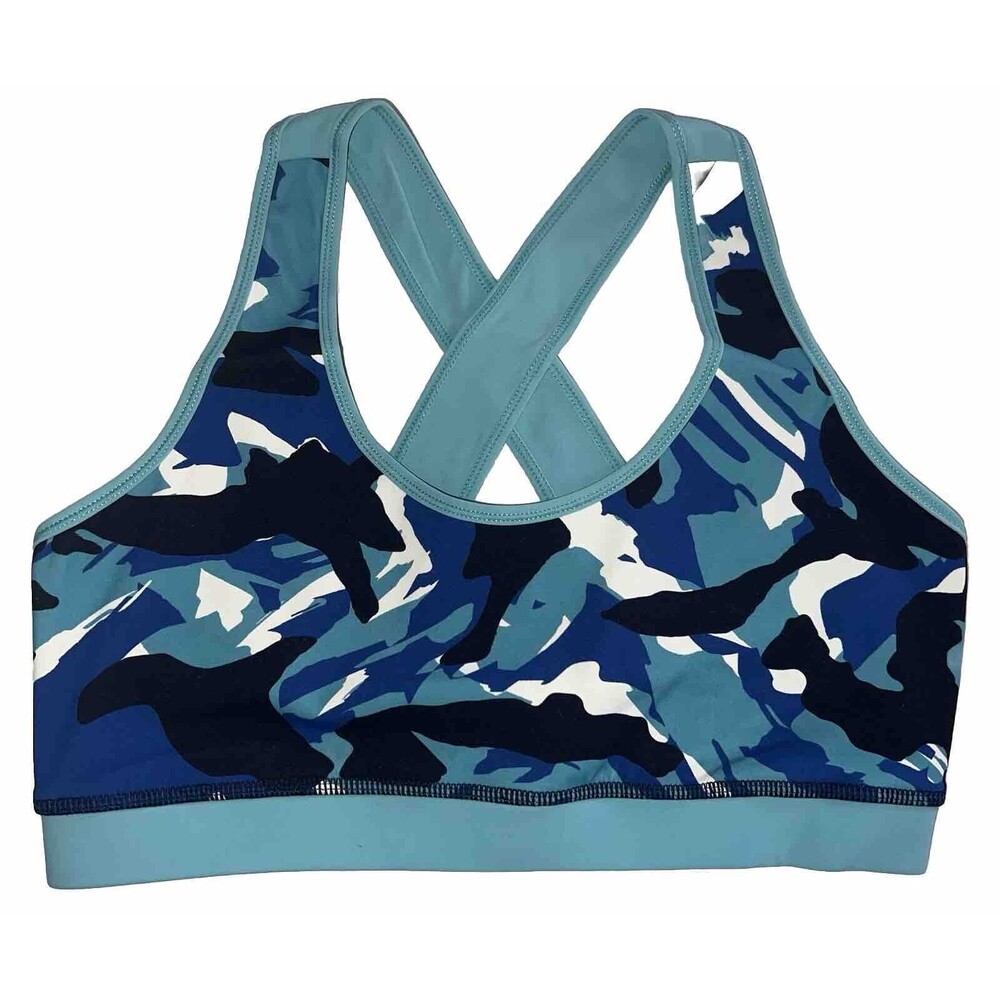 Four Laps Infinity Sports Bra  Crisp Camo/Porcelain - Size Small